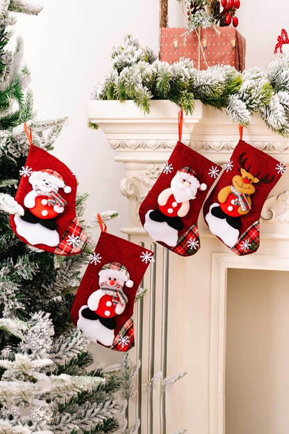 4-Pack Snowflake Christmas Stocking Hanging Widgets - Premium Home & Decor -  Follower Of Faith Apparel Christmas decor, Christmas decorations, Christmas stockings, H&Bi, Holiday, Holiday cheer, Holiday collection, Holiday stockings, Home & Decor, Home decor for christmas, new arrival, new arrivals, Ship From Overseas, Stockings Shop our Christian T-Shirts & Apparel