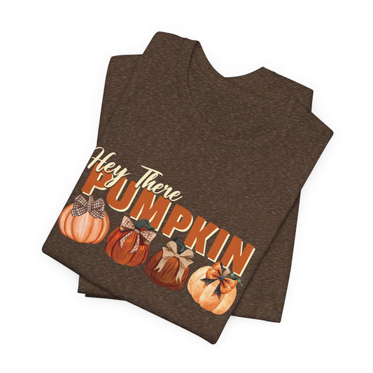 Hey There Pumpkin T-Shirt - Premium T-Shirt -  Follower Of Faith Apparel Cotton, Crew neck, DTG, Fall colored shirts, Fall shirts for women, Hey there pumpkin t-shirt, Ladies fall shirts, Neck Labels, Pumpkin t-shirts, Regular fit, Short sleeve tee, Soft tshirt, T-shirts, TikTok, Unisex, Women's Clothing, Women’s fall tee Shop our Christian T-Shirts & Apparel