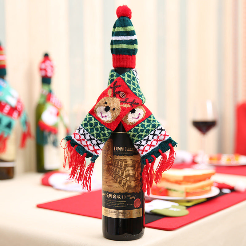 Christmas Hat and Scarf Wine Bottle Decoration - Premium Home & Decor -  Follower Of Faith Apparel Christmas decor, Christmas wine bottle holder, Christmas wine bottle scarf, Christmas wine gift, H&Bi, Home & Decor, Home & Living, new, new arrival, Ship From Overseas, Wine bottle Christmas decoration, Wine bottle cover, Wine bottle decor, Wine bottle holder, Wine bottle scarf Shop our Christian T-Shirts & Apparel