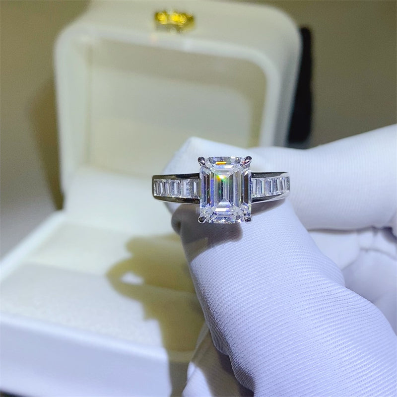 3 Carat Emerald Cut Moissanite Ring - Premium Ring -  Follower Of Faith Apparel 3 carat, 3 Carat Moissanite ring, Affordable engagement rings, Bright, Conflict free engagement ring, Emerald cut, Engagement ring, engagement rings, jewelry sale, minimalist style engagement ring, Moissanite engagement ring, new arrival, new arrivals, Rectangle cut, Rectangular cut, Ring, Sale, Ship From Overseas, wedding ring, Women’s engagement ring Shop our Christian T-Shirts & Apparel