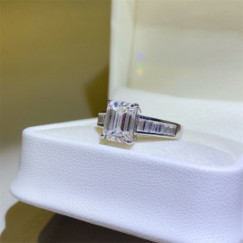 3 Carat Emerald Cut Moissanite Ring - Premium Ring -  Follower Of Faith Apparel 3 carat, 3 Carat Moissanite ring, Affordable engagement rings, Bright, Conflict free engagement ring, Emerald cut, Engagement ring, engagement rings, jewelry sale, minimalist style engagement ring, Moissanite engagement ring, new arrival, new arrivals, Rectangle cut, Rectangular cut, Ring, Sale, Ship From Overseas, wedding ring, Women’s engagement ring Shop our Christian T-Shirts & Apparel