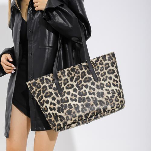 3-Piece Leopard PU Leather Bag Set - Premium Bag -  Follower Of Faith Apparel 3 piece bag set, Bags, book tote bags, Ladies hand bag, Ladies purse bags, Leopard bag, Purse, Ship From Overseas, Tote bag, Travel bag, Wallet, Weekender Bags, Y.P Shop our Christian T-Shirts & Apparel