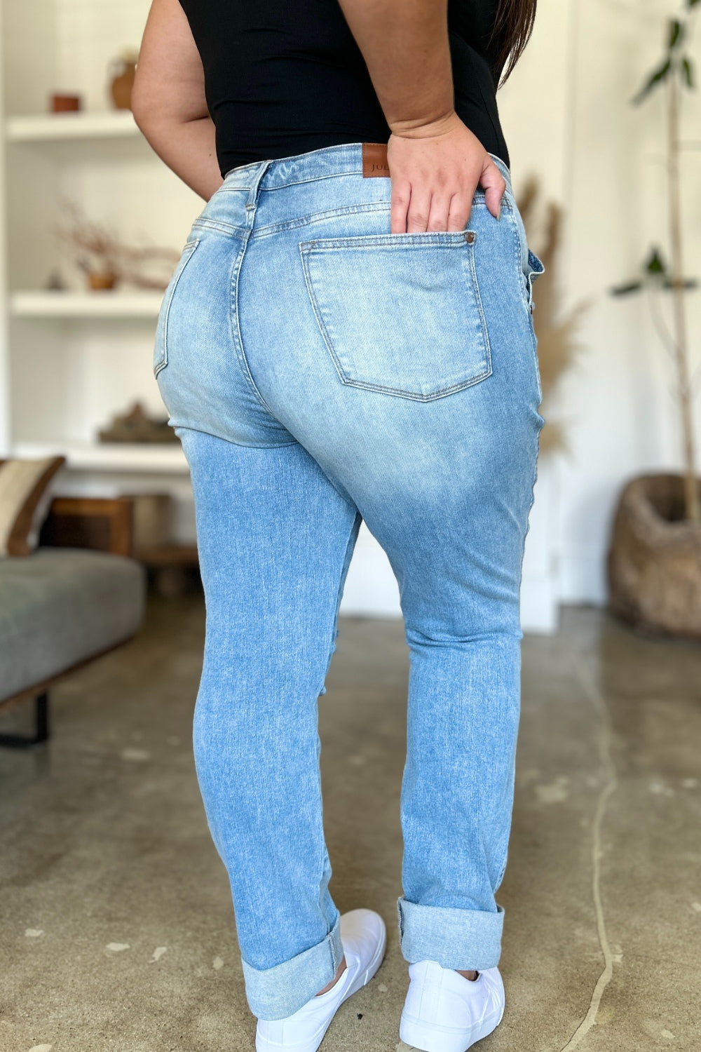 Judy Blue Distressed Straight Patch Pocket Jeans - Premium Ladies jeans -  Follower Of Faith Apparel Fast delivery, fast shipping, Judy Blue, Judy blue best seller, Judy blue distressed, Judy Blue distressed patched Pocket jeans, Judy blue high rise jeans, Judy blue high waisted, Judy Blue Jeans, Judy Blue patch Pocket jeans, Judy blue straight leg, new, new arrival, On sale, Sale, Ship from USA, women's bottoms, Women's Clothing, Women's jeans, Womens Judy Blue Shop our Christian T-Shirts & Apparel