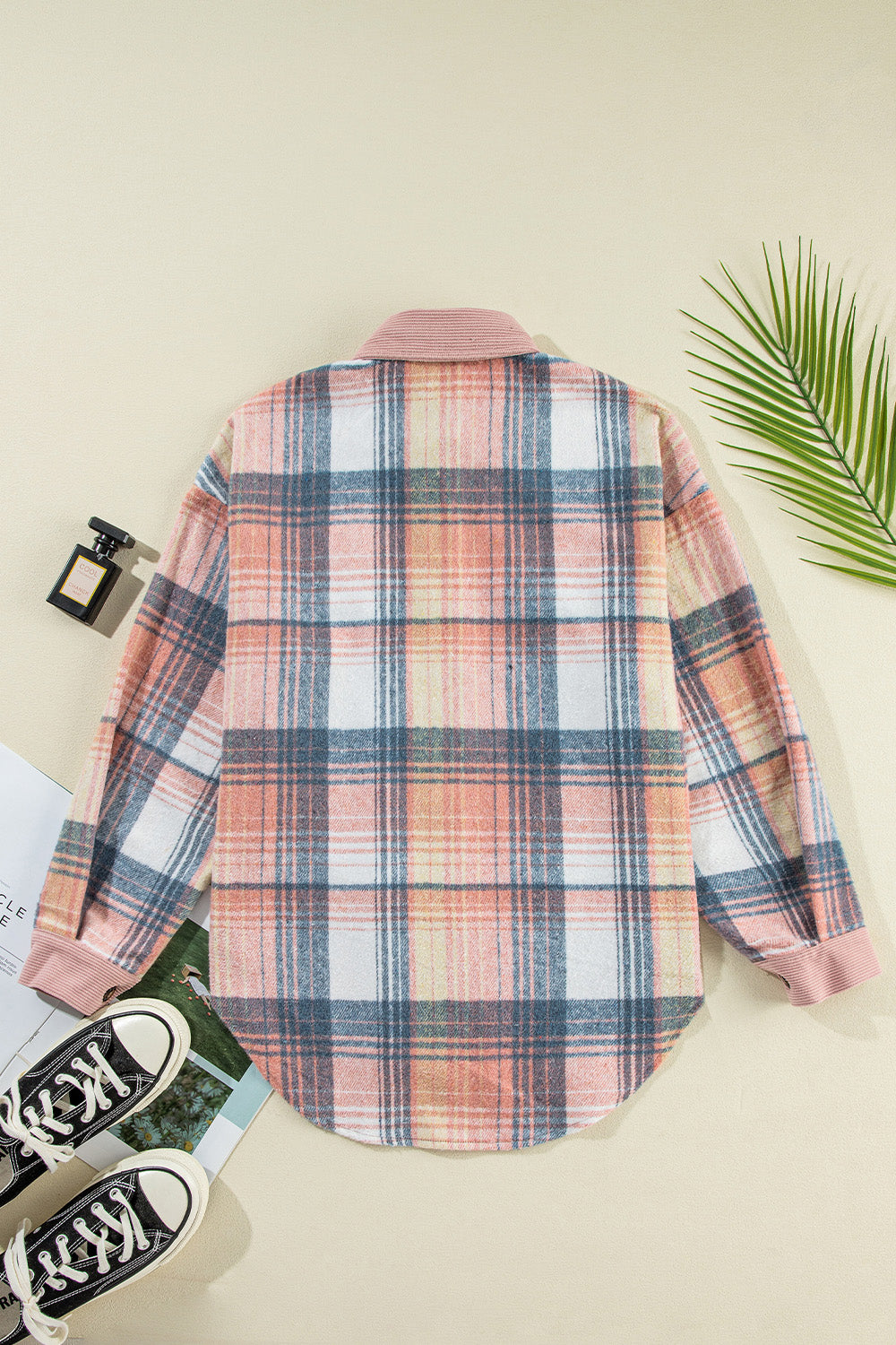 Plaid Button Up Long Sleeve Shacket - Premium Ladies Shacket -  Follower Of Faith Apparel Ship From Overseas, SYNZ Shop our Christian T-Shirts & Apparel