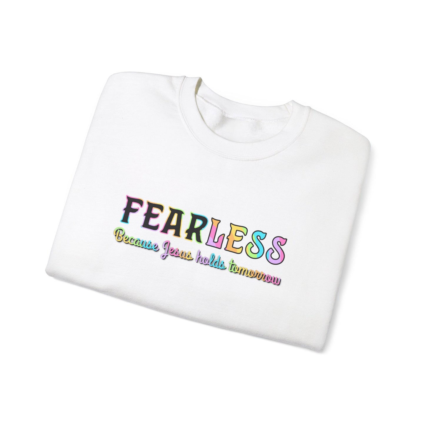 Fearless Because Jesus Holds Tomorrow Sweatshirt - Premium Sweatshirt -  Follower Of Faith Apparel Christian sweatshirt, Crew neck, DTG, Fearless because Jesus holds tomorrow shirt, Jesus sweatshirt, Neck Labels, Regular fit, Sweatshirts, TikTok, Unisex, Women's Clothing, Womens fearless sweatshirt, Womens winter apparel, Women’s faith clothing Shop our Christian T-Shirts & Apparel