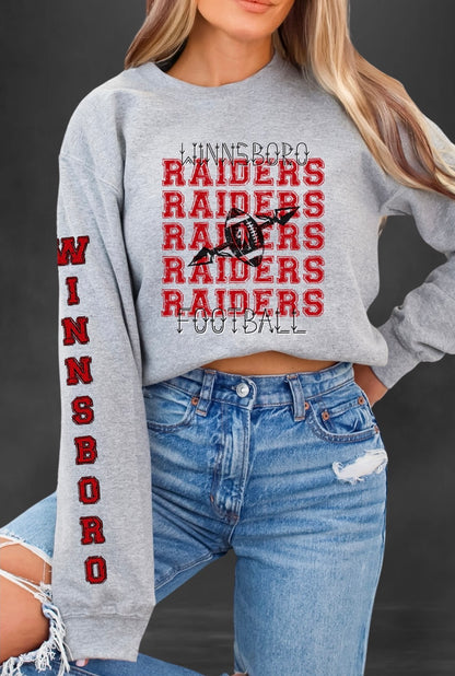 Red Raider Sweatshirt - Winnsboro Sleeve Sweatshirt Follower Of Faith Apparel