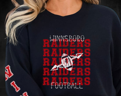 Red Raider Sweatshirt - Winnsboro Sleeve Sweatshirt Follower Of Faith Apparel