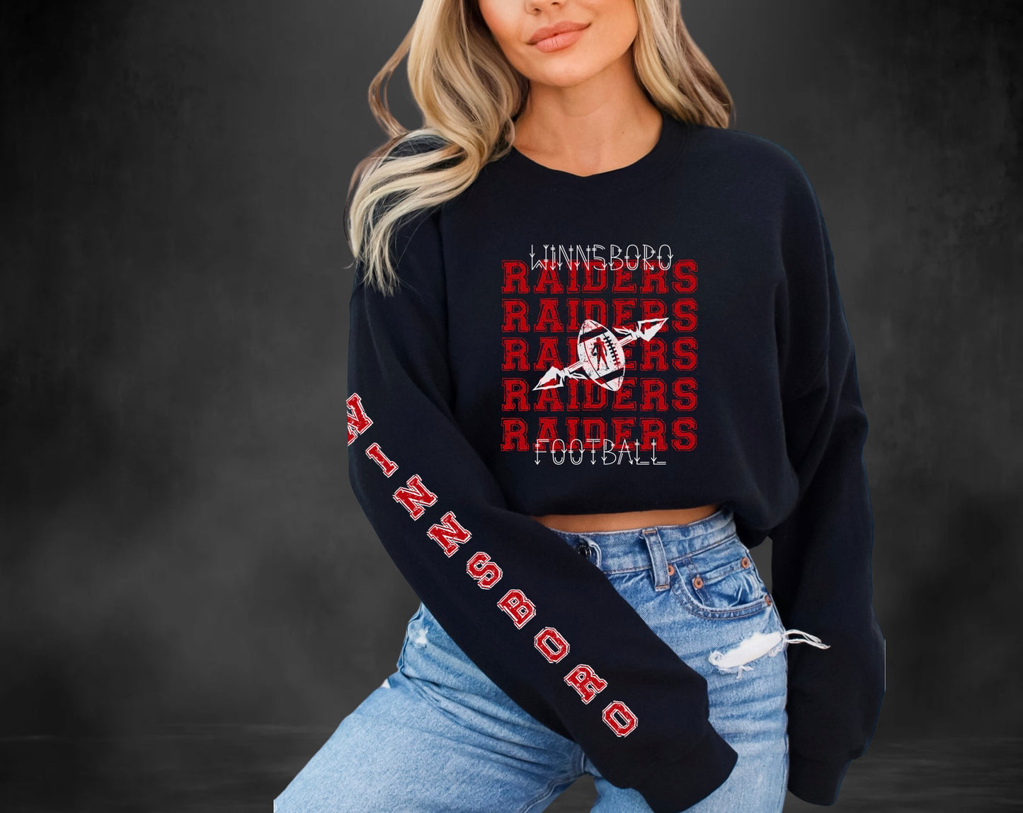 Red Raider Sweatshirt - Winnsboro Sleeve Sweatshirt Follower Of Faith Apparel