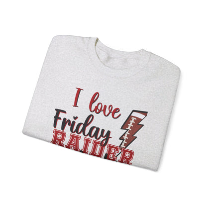 I Love Friday Raider Lights Sweatshirt - Winnsboro - Premium Sweatshirt -  Follower Of Faith Apparel Crew neck, DTG, Friday night lights, Friday raider lights, Men's Clothing, Neck Labels, Red Raiders football, Regular fit, Sweatshirts, TikTok, Unisex, Winnsboro red raiders, Women's Clothing, Women’s sweatshirt Shop our Christian T-Shirts & Apparel