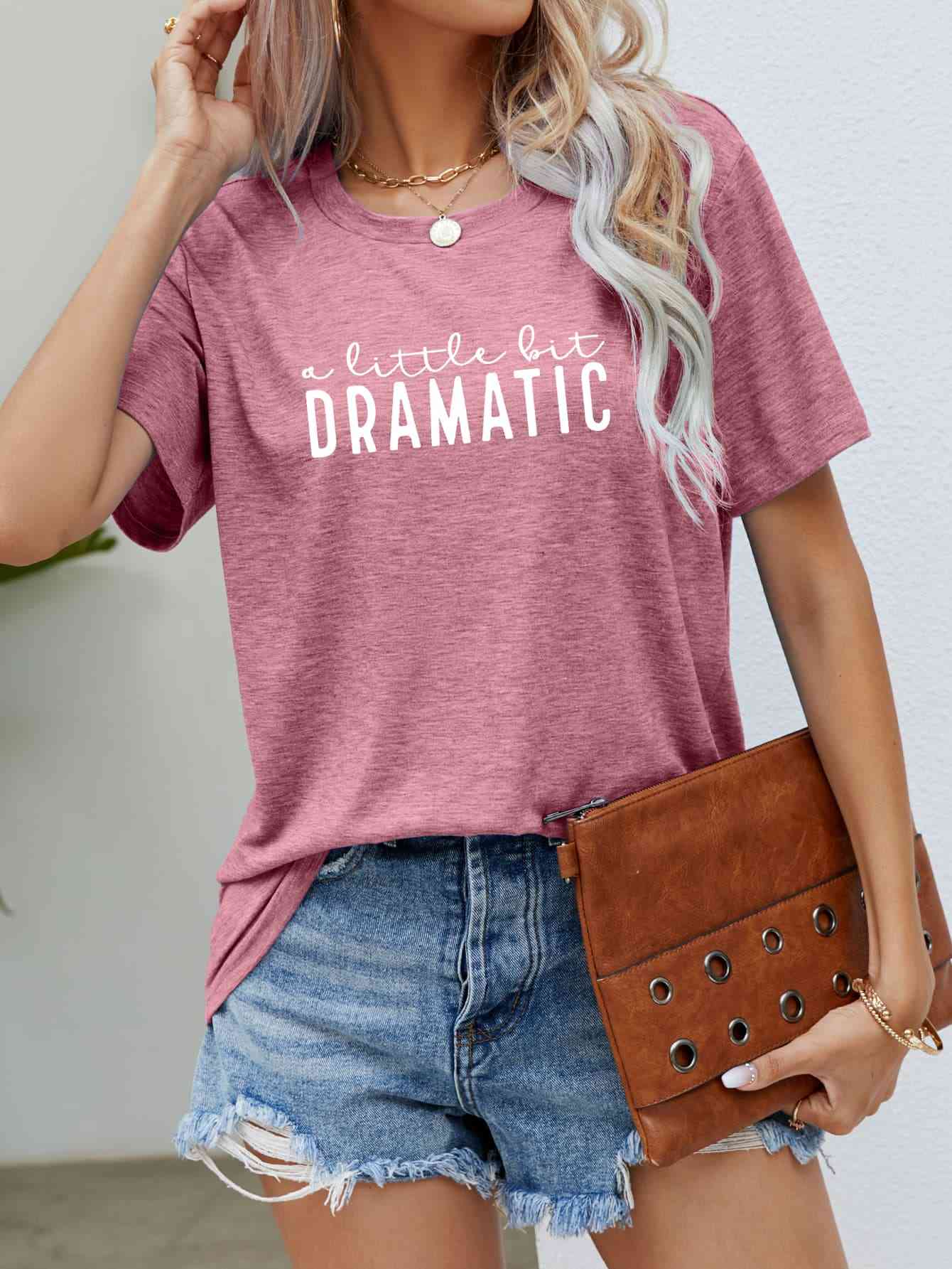 A LITTLE BIT DRAMATIC Ladies T-Shirt - Premium Ladies T-Shirt -  Follower Of Faith Apparel a little dramatic tee, blue, Changeable, green, grey, ladies Short sleeve, ladies Short Sleeve t shirt, ladies Short Sleeve tee, ladies short sleeve tees, Minimalist tee, minimalist tees, pink, Ship From Overseas Shop our Christian T-Shirts & Apparel