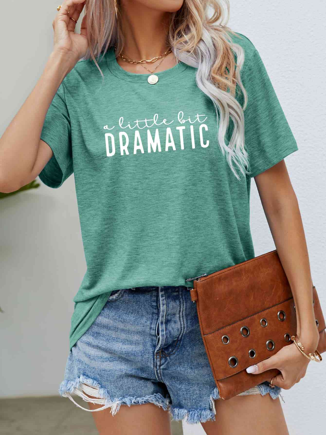 A LITTLE BIT DRAMATIC Ladies T-Shirt - Premium Ladies T-Shirt -  Follower Of Faith Apparel a little dramatic tee, blue, Changeable, green, grey, ladies Short sleeve, ladies Short Sleeve t shirt, ladies Short Sleeve tee, ladies short sleeve tees, Minimalist tee, minimalist tees, pink, Ship From Overseas Shop our Christian T-Shirts & Apparel