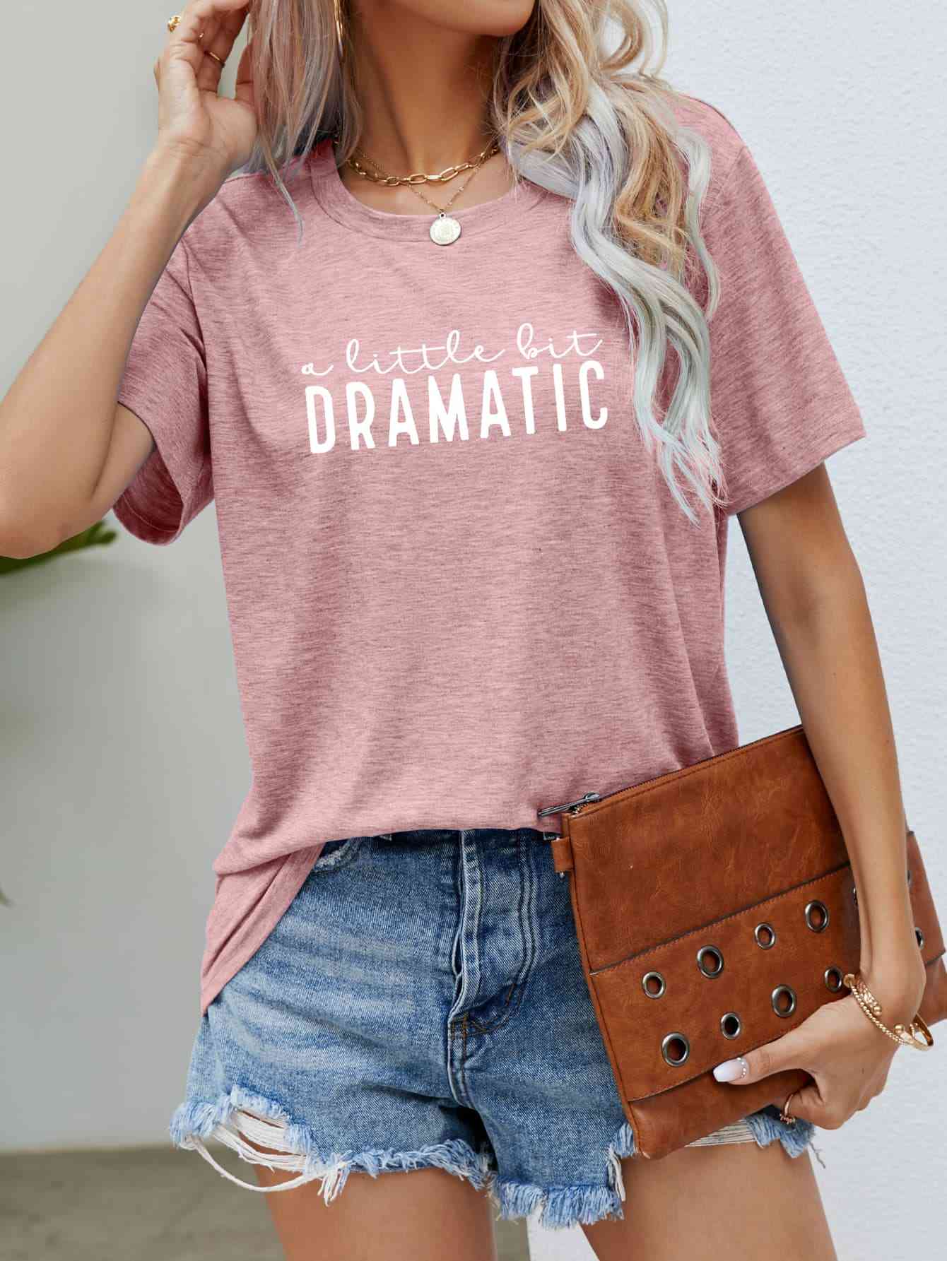 A LITTLE BIT DRAMATIC Ladies T-Shirt - Premium Ladies T-Shirt -  Follower Of Faith Apparel a little dramatic tee, blue, Changeable, green, grey, ladies Short sleeve, ladies Short Sleeve t shirt, ladies Short Sleeve tee, ladies short sleeve tees, Minimalist tee, minimalist tees, pink, Ship From Overseas Shop our Christian T-Shirts & Apparel