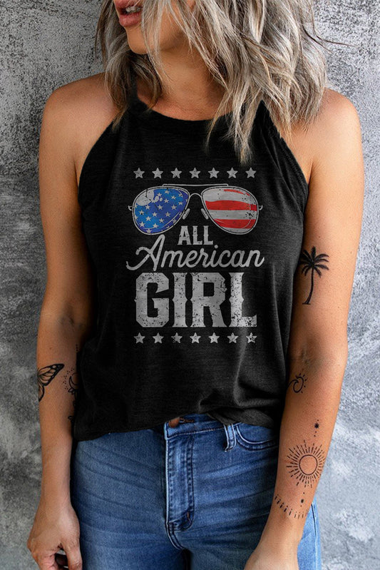 ALL AMERICAN GIRL Graphic Tank - Premium Ladies Tank Top -  Follower Of Faith Apparel Ship From Overseas, SYNZ Shop our Christian T-Shirts & Apparel