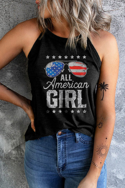 ALL AMERICAN GIRL Graphic Tank - Premium Ladies Tank Top -  Follower Of Faith Apparel Ship From Overseas, SYNZ Shop our Christian T-Shirts & Apparel