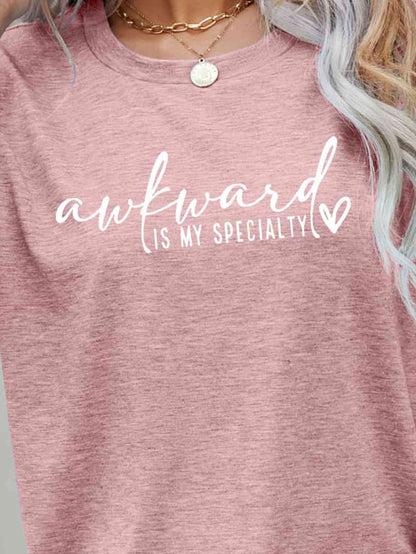 AWKWARD IS MY SPECIALTY Ladies Short Sleeve T-Shirt - Premium Ladies Short Sleeve T-Shirt -  Follower Of Faith Apparel awkward is my specialty, Changeable, funny minimalist, green, grey, humorous tee, ladies Short sleeve, ladies Short Sleeve t shirt, ladies Short Sleeve tee, ladies short sleeve tees, Minimalist apparel, Minimalist t shirts, minimalist tees for ladies, Ship From Overseas Shop our Christian T-Shirts & Apparel