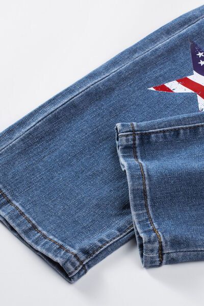 American Flag, Checkered & Southwest Style Patched (3 options) Distressed Ladies Straight Jeans - Premium Jeans -  Follower Of Faith Apparel American flag patched jeans, denim distressed jeans, distressed jeans, Distressed jeans with patches, highly distressed ladies jeans, Orange and black Checkered patch jeans, Patched jeans, Patchwork jeans, Ship From Overseas, Southwest style patched jeans, SYNZ Shop our Christian T-Shirts & Apparel