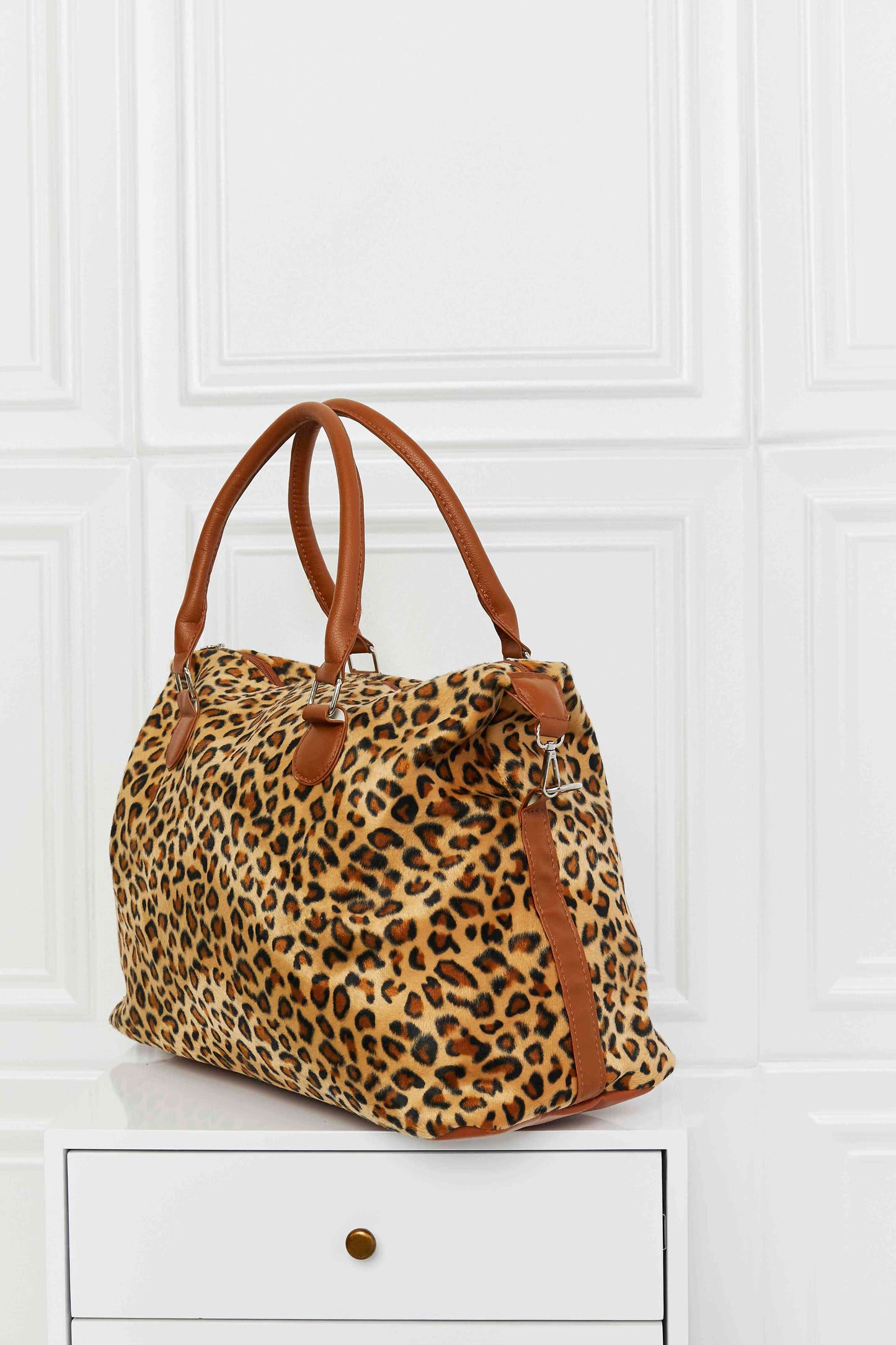 Animal Print Brushed Weekender Bag - Premium Bag -  Follower Of Faith Apparel Bags, C&W, Cow print bag, Overnight bag, Ship From Overseas, teacher tote bags, Travel bag, Weekender Bags Shop our Christian T-Shirts & Apparel