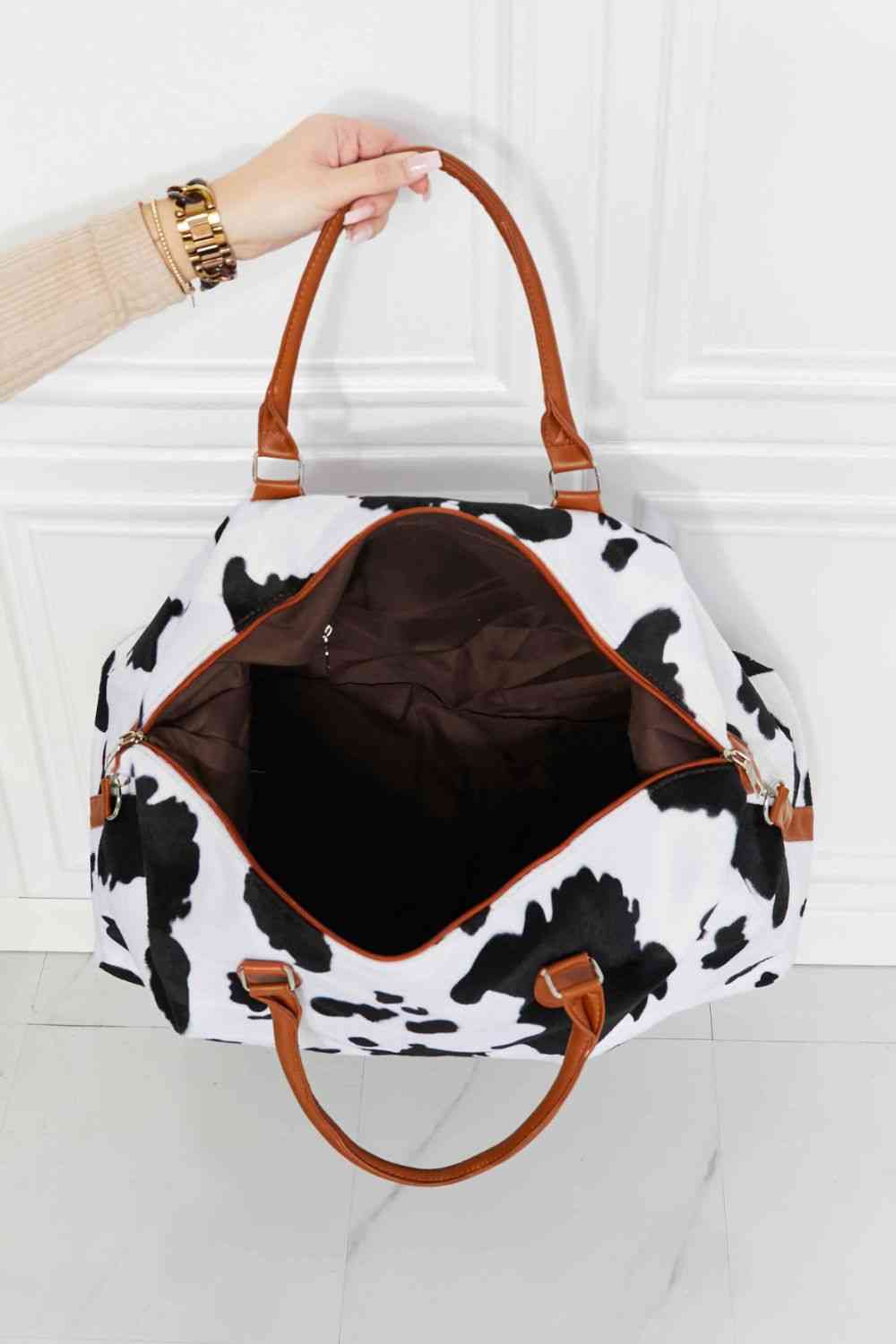 Animal Print Plush Weekender Bag - Premium Bag -  Follower Of Faith Apparel Accessories, C&W, Cow print bag, Overnight bag, Ship From Overseas, Tote bag, Travel bag, Weekender Bags Shop our Christian T-Shirts & Apparel