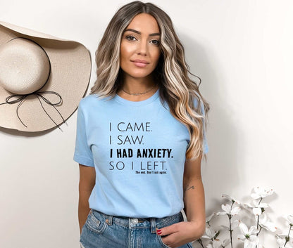 Anxiety Ladies T-Shirt - Premium T-Shirt -  Follower Of Faith Apparel Anxiety, Anxiety t shirt for women, Christian t shirt, Cotton, Crew neck, DTG, Funny Casual t shirt, Funny clothing, Funny t shirts, Humorous tees for women, Neck Labels, Regular fit, Stress, T-shirts, TikTok, Unisex, Women's Clothing Shop our Christian T-Shirts & Apparel