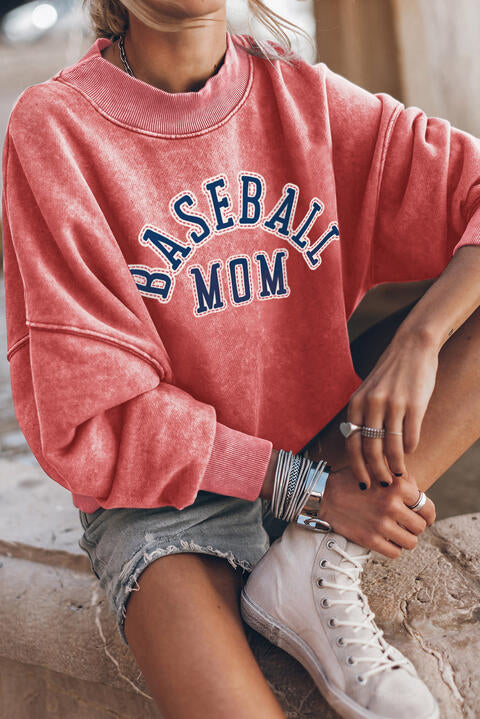 BASEBALL MOM Graphic Drop Shoulder Ladies Sweatshirt - Premium Sweatshirt -  Follower Of Faith Apparel Baseball, Baseball mom sweatshirt, Ladies sweatshirt, Ladies sweatshirts, Mom, new, new arrival, new arrivals, Ship From Overseas, SYNZ Shop our Christian T-Shirts & Apparel