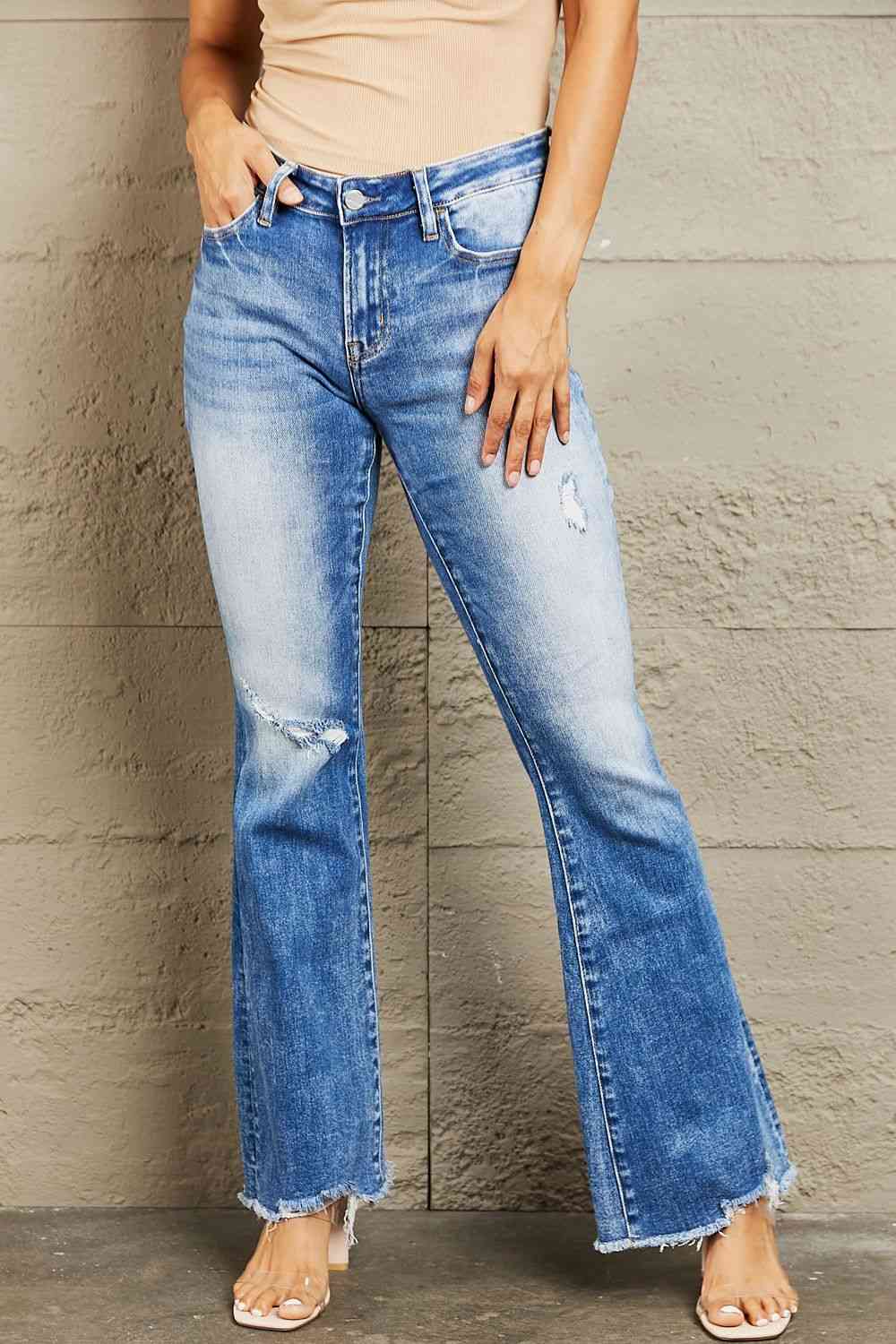 BAYEAS Izzie Mid Rise Bootcut Jeans - Premium Ladies jeans -  Follower Of Faith Apparel BAYEAS, BAYEAS Izzie Mid Rise Bootcut Jeans, boot cut jeans, Ship from USA Shop our Christian T-Shirts & Apparel