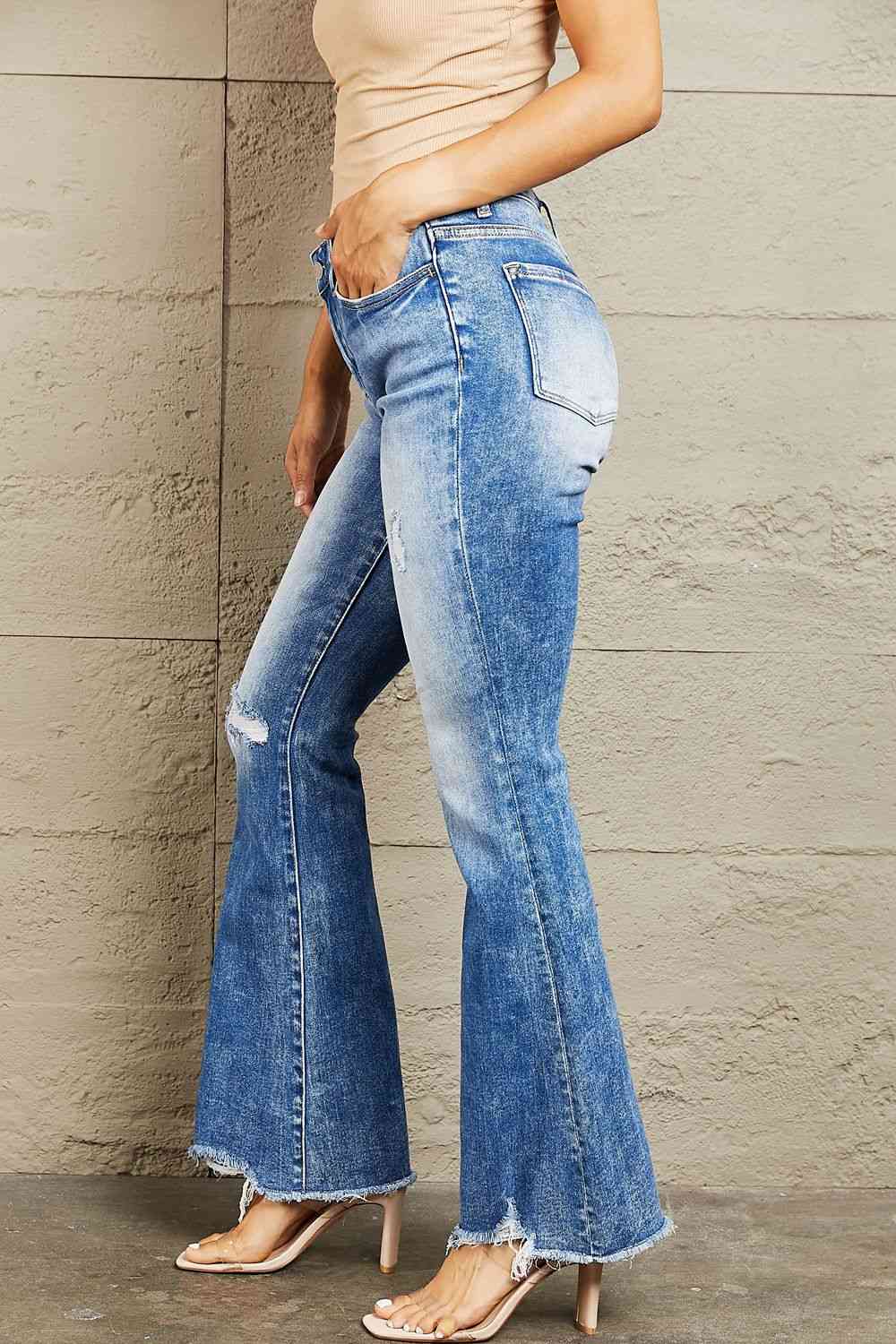 BAYEAS Izzie Mid Rise Bootcut Jeans - Premium Ladies jeans -  Follower Of Faith Apparel BAYEAS, BAYEAS Izzie Mid Rise Bootcut Jeans, boot cut jeans, Ship from USA Shop our Christian T-Shirts & Apparel