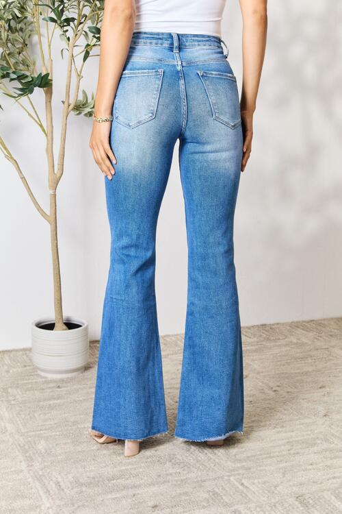 BAYEAS Slit Flare Ladies Jeans - Premium Jeans -  Follower Of Faith Apparel BAYEAS, Bootcut slit, Jeans bootcut with slit, Ship from USA, Slit Shop our Christian T-Shirts & Apparel