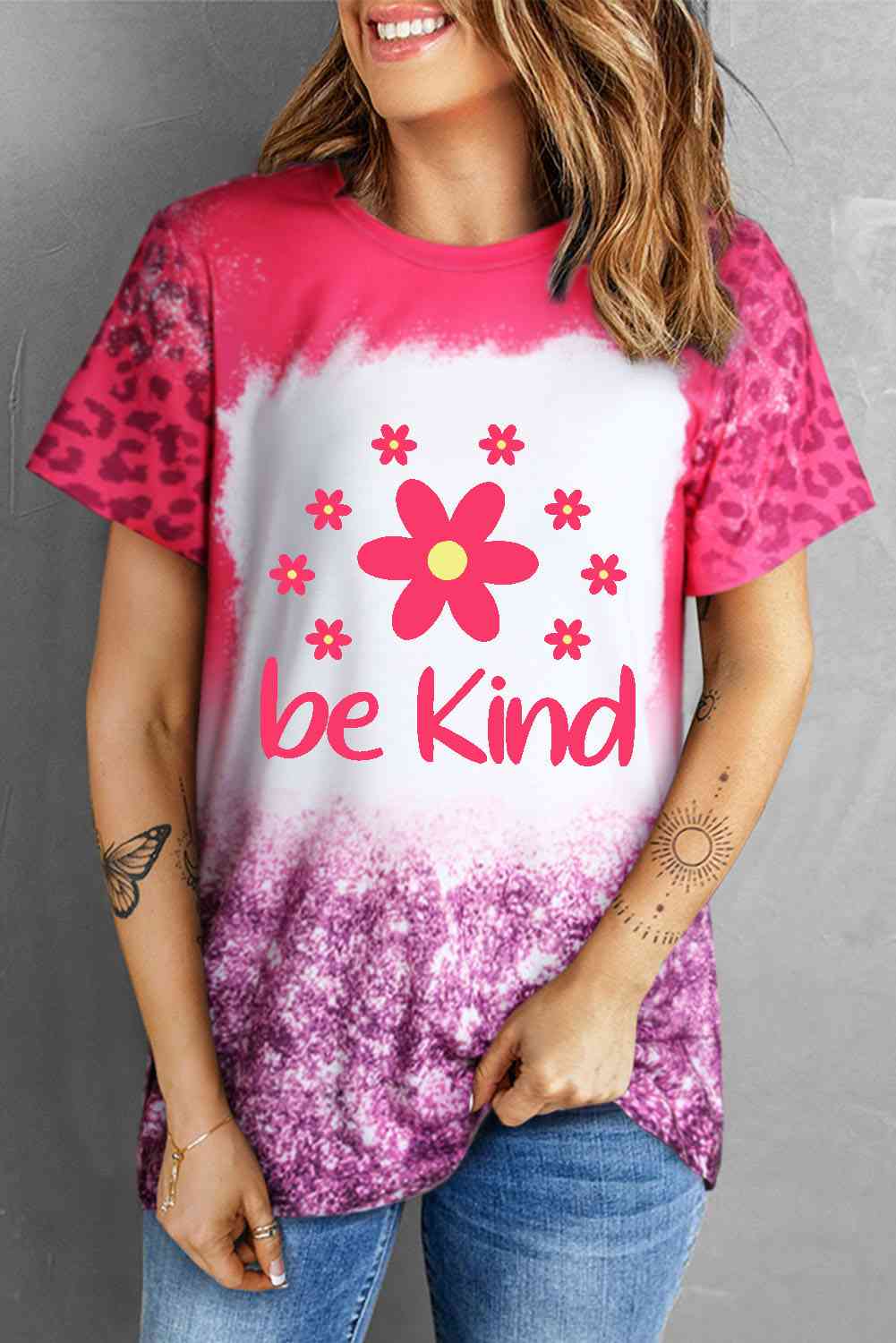 BE KIND Flower Leopard Ladies Short Sleeve T-Shirt - Premium Ladies Short Sleeve T-Shirt -  Follower Of Faith Apparel Christian T shirt for women, Christian t shirts for ladies, ladies Short sleeve, ladies Short Sleeve t shirt, ladies Short Sleeve tee, ladies short sleeve tees, new arrival, new arrivals, Ship From Overseas, SYNZ, Valentine's Day Picks, Valentines day, Valentines picks Shop our Christian T-Shirts & Apparel