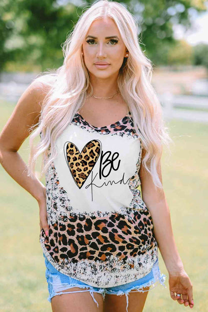 BE KIND Graphic Leopard Ladies Tank Top - Premium Tank Tops -  Follower Of Faith Apparel Be kind ladies tank top, Be kind top, Bleached tee, Christian Bleached t shirts, faith tanks, Heart tank, ladies tank top, Ladies Tank Tops, Leopard tank top, Ship From Overseas, SYNZ, Tank top with hearts Shop our Christian T-Shirts & Apparel