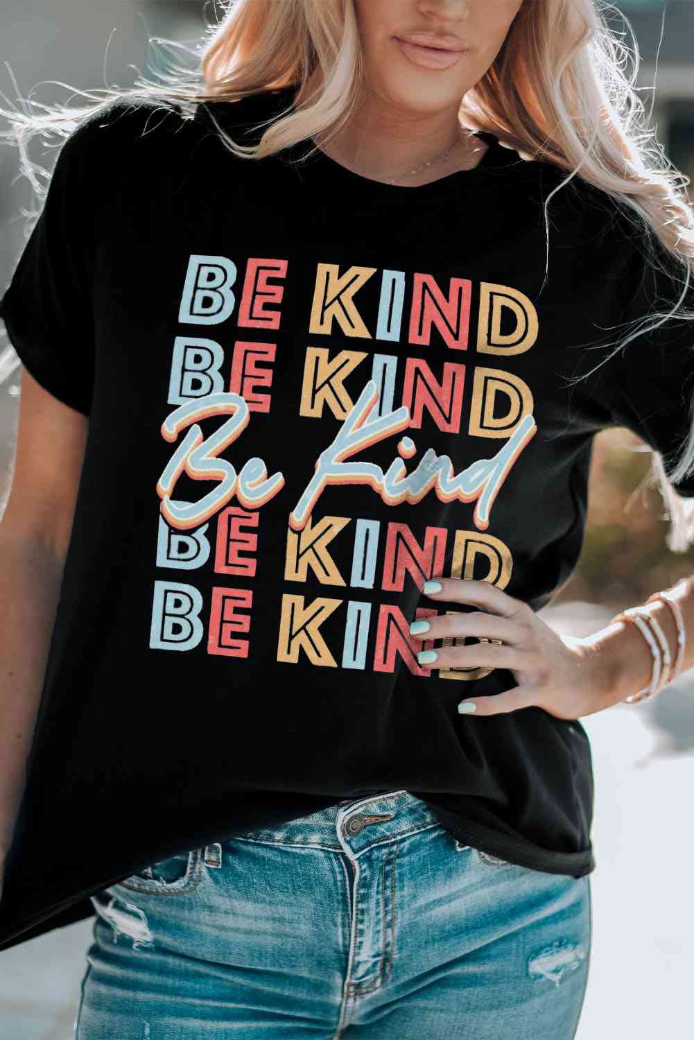 BE KIND Ladies Short Sleeve T-Shirt - Premium T-Shirt -  Follower Of Faith Apparel Be kind t shirt, be Kind tee, be Kind tee shirt, Be kind top, ladies Short sleeve, ladies Short Sleeve t shirt, ladies Short Sleeve tee, ladies short sleeve tees, new arrivals, Ship From Overseas, SYNZ, Valentine's Day Picks, Valentines day, Valentines picks Shop our Christian T-Shirts & Apparel