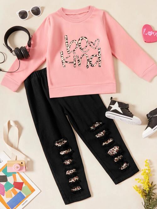 BE KIND Round Neck Top and Leopard Pants Set (5T- girls 11) - Premium Kids Sets -  Follower Of Faith Apparel D.Y.X, Kids sets, Ship From Overseas Shop our Christian T-Shirts & Apparel