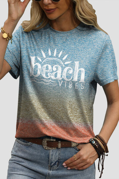 BEACH VIBES Ladies T-Shirt - Premium Ladies T-Shirt -  Follower Of Faith Apparel beach apparel, beach vibes, beach vibes tee, L@H, ladies Christian apparel, ladies Christian t shirts, ladies Short sleeve, ladies Short Sleeve t shirt, ladies Short Sleeve tee, ladies short sleeve tees, new, new arrival, new arrivals, Ship From Overseas, Vacation, vacation clothing, Vacation t shirts, Vacation tees for the family Shop our Christian T-Shirts & Apparel