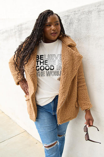 BELIEVE THERE IS GOOD IN THE WORLD Ladies T-Shirt - Follower Of Faith Apparel