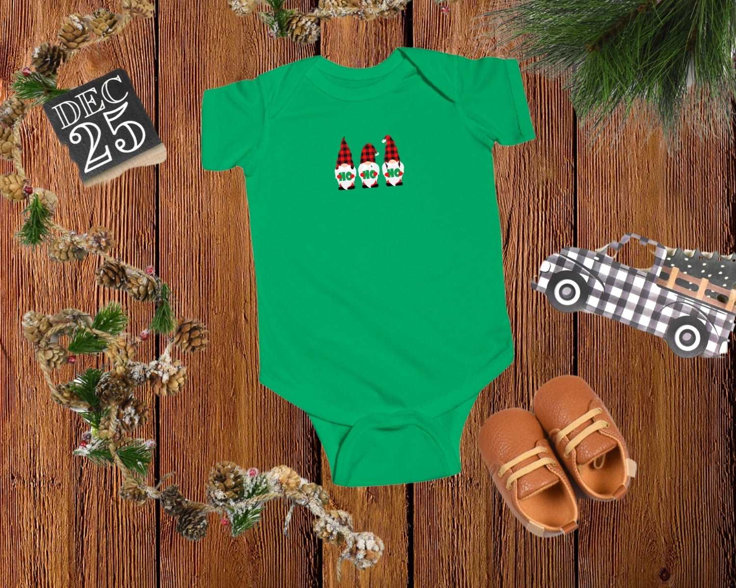 Baby Christmas Gnomes Onesie • Girl or Boy - Premium Kids clothes -  Follower Of Faith Apparel Baby Christmas clothing, Baby Clothing, Bodysuits, Cotton, Gnomes baby onesie, Holiday picks for babies, Kids' Clothing, new, new arrival, Onesies, Regular fit, Seasonal Picks Shop our Christian T-Shirts & Apparel