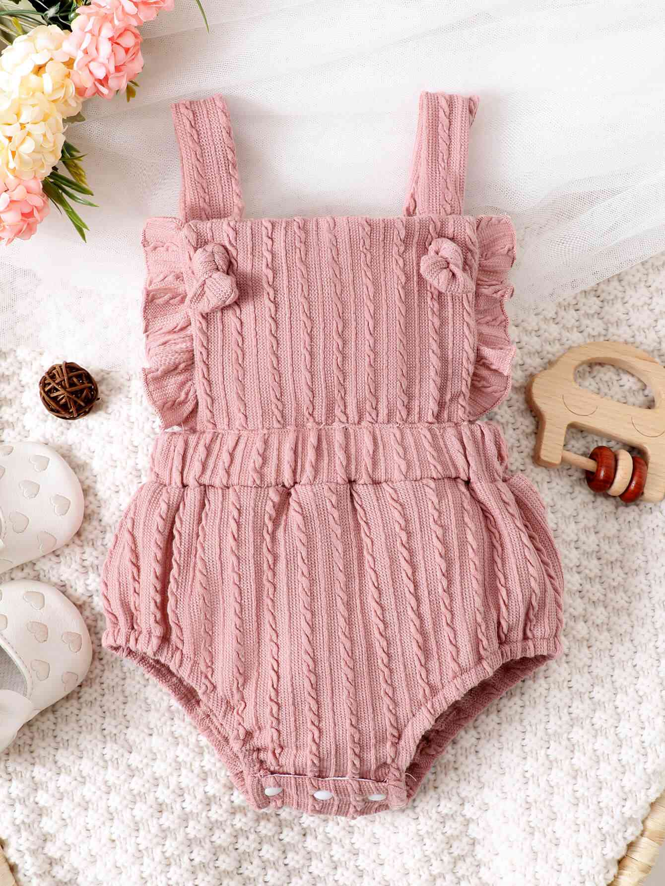 Baby Girl Textured Ruffled Bodysuit - Premium Baby Onesie -  Follower Of Faith Apparel Baby girl, baby girl outfit, baby onesie, Christian baby girl apparel, M.B, new, pink ruffled baby outfit, Ship From Overseas Shop our Christian T-Shirts & Apparel