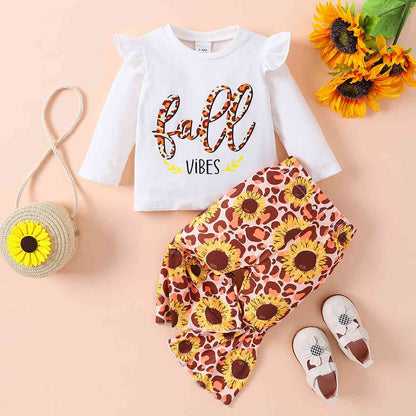 Baby Girls Top and Printed Flare Pants Set - Premium Baby Set -  Follower Of Faith Apparel Baby set, M.Q, Pants and shirt, Ship From Overseas Shop our Christian T-Shirts & Apparel