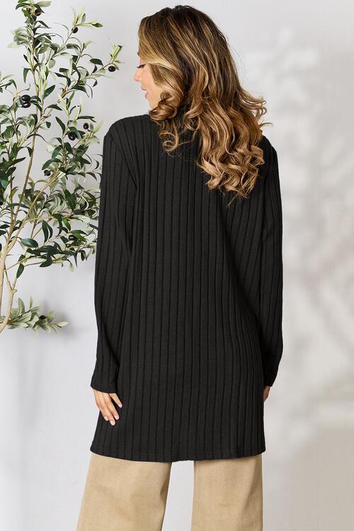 Basic Bae Full Size Ribbed Open Front Cardigan with Pockets - Premium  -  Follower Of Faith Apparel Basic Bae, Black Friday, new arrival, new arrivals, Ship from USA Shop our Christian T-Shirts & Apparel