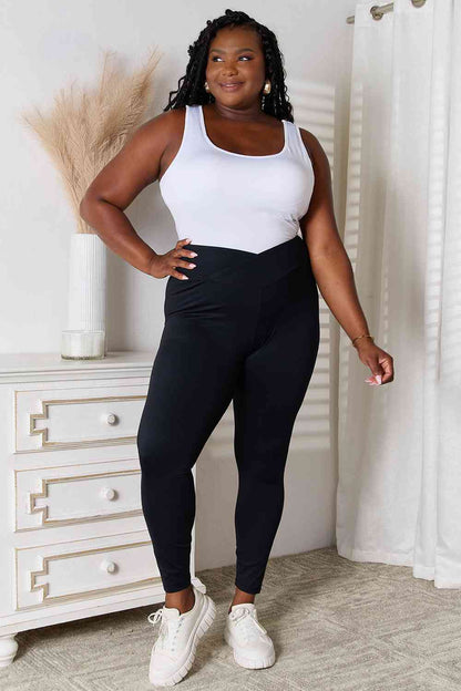 Basic Bae V-Waistband Sports Leggings - Premium leggings -  Follower Of Faith Apparel Basic Bae, best  seller for moms, ladies bottoms, leggings, mom leggings, pocket leggings, Ship from USA, sport bottoms for ladies, v-waistband leggings Shop our Christian T-Shirts & Apparel