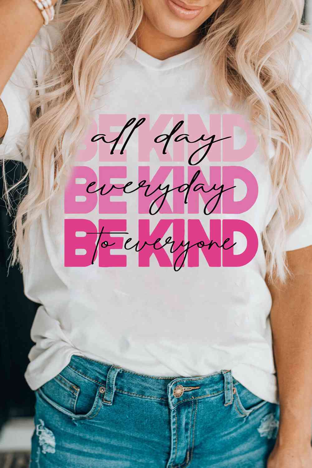 Be Kind All Day Everyday To Everyone Ladies Short Sleeve T-Shirt - Premium Ladies Short Sleeve T-Shirt -  Follower Of Faith Apparel Be kind all day, Be kind everyday, Be kind t shirt, be Kind tee, be Kind tee shirt, be Kind to everyone, Be kind top, ladies Short sleeve, ladies Short Sleeve t shirt, ladies Short Sleeve tee, ladies short sleeve tees, Ship From Overseas, SYNZ, White Shop our Christian T-Shirts & Apparel