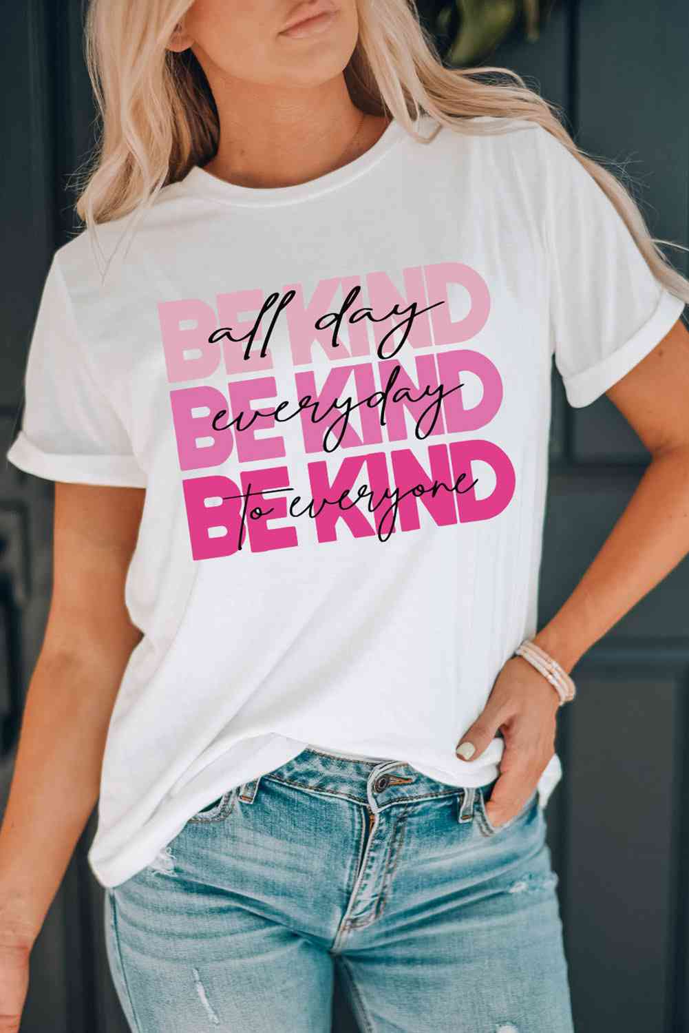 Be Kind All Day Everyday To Everyone Ladies Short Sleeve T-Shirt - Premium Ladies Short Sleeve T-Shirt -  Follower Of Faith Apparel Be kind all day, Be kind everyday, Be kind t shirt, be Kind tee, be Kind tee shirt, be Kind to everyone, Be kind top, ladies Short sleeve, ladies Short Sleeve t shirt, ladies Short Sleeve tee, ladies short sleeve tees, Ship From Overseas, SYNZ, White Shop our Christian T-Shirts & Apparel