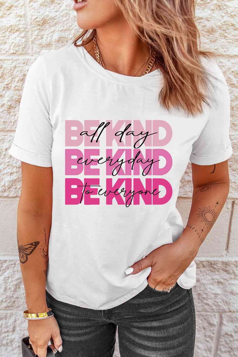 Be Kind All Day Everyday To Everyone Ladies Short Sleeve T-Shirt - Premium Ladies Short Sleeve T-Shirt -  Follower Of Faith Apparel Be kind all day, Be kind everyday, Be kind t shirt, be Kind tee, be Kind tee shirt, be Kind to everyone, Be kind top, ladies Short sleeve, ladies Short Sleeve t shirt, ladies Short Sleeve tee, ladies short sleeve tees, Ship From Overseas, SYNZ, White Shop our Christian T-Shirts & Apparel