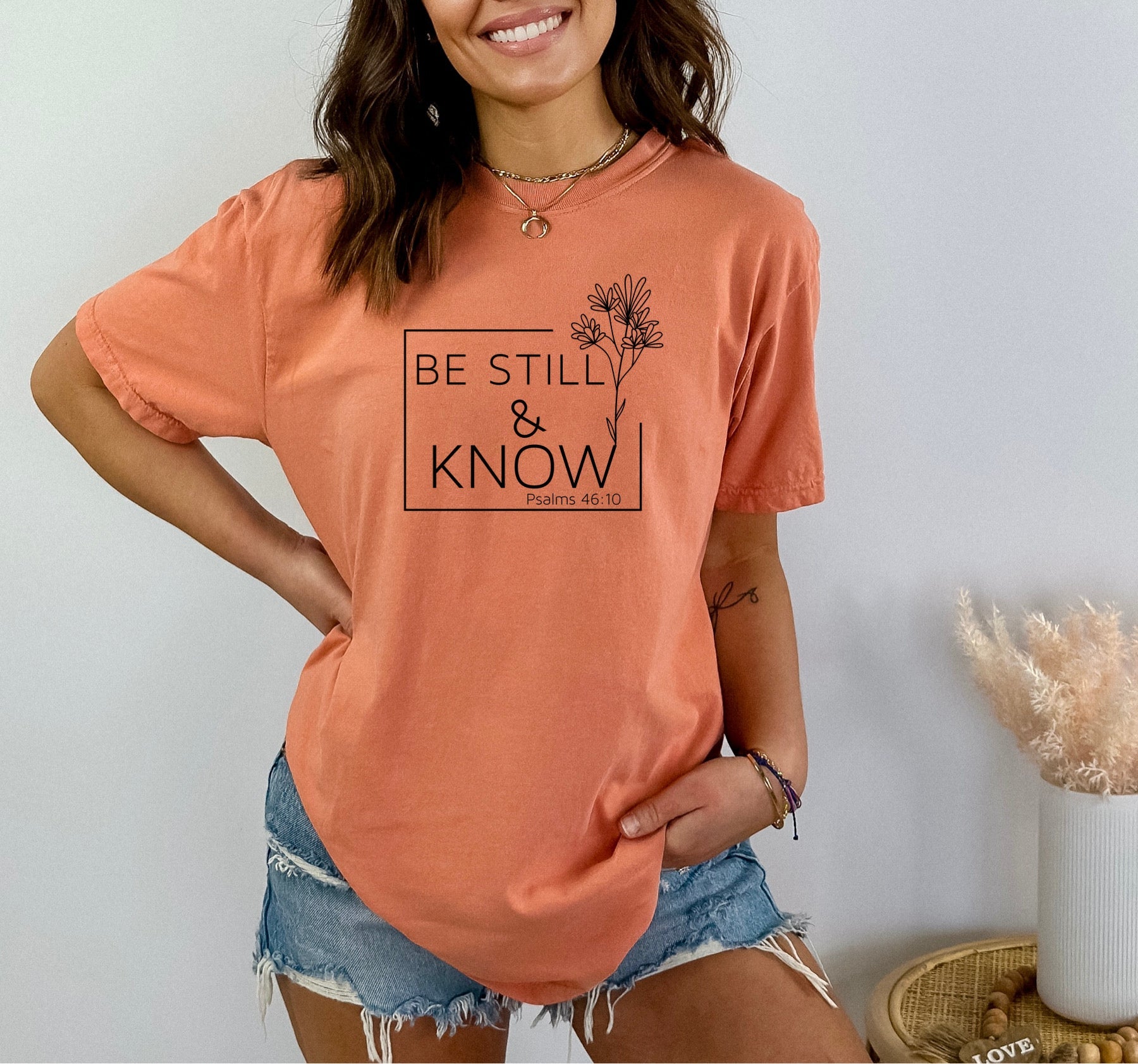 Be Still & Know Psalms 46:10 Ladies Vintage Wash T-Shirt - Premium T-Shirt -  Follower Of Faith Apparel Bible verse apparel, Bible verse tee, Cotton, Crew neck, DTG, God apparel, Jesus apparel, Jesus tees, Ladies Christian t shirts, Oversized, Psalms 46:10 Tee, Psalms apparel, Psalms t shirts for women, T-shirts, Unisex, Women's Clothing, Women’s Christian t shirts Shop our Christian T-Shirts & Apparel