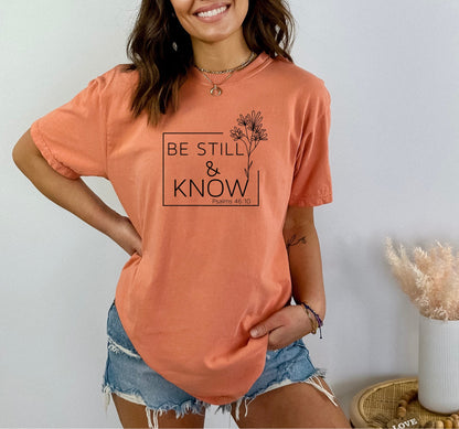 Be Still & Know Psalms 46:10 Ladies Vintage Wash T-Shirt - Premium T-Shirt -  Follower Of Faith Apparel Bible verse apparel, Bible verse tee, Cotton, Crew neck, DTG, God apparel, Jesus apparel, Jesus tees, Ladies Christian t shirts, Oversized, Psalms 46:10 Tee, Psalms apparel, Psalms t shirts for women, T-shirts, Unisex, Women's Clothing, Women’s Christian t shirts Shop our Christian T-Shirts & Apparel