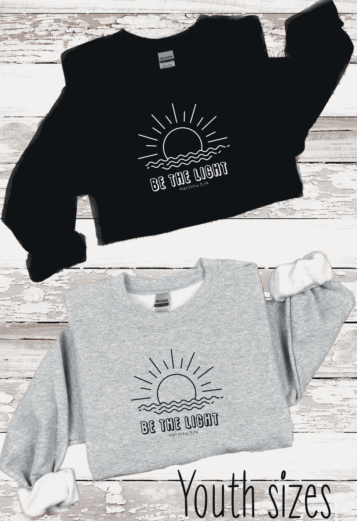 Be The Light Youth Sweatshirt - Premium Kids clothes -  Follower Of Faith Apparel Back-to-School, Be the light sweatshirt, Christian shirts for kids, Crew neck, Kids, Kids' Clothing, new, Sweatshirts, youth, Youth be the light shirts Shop our Christian T-Shirts & Apparel