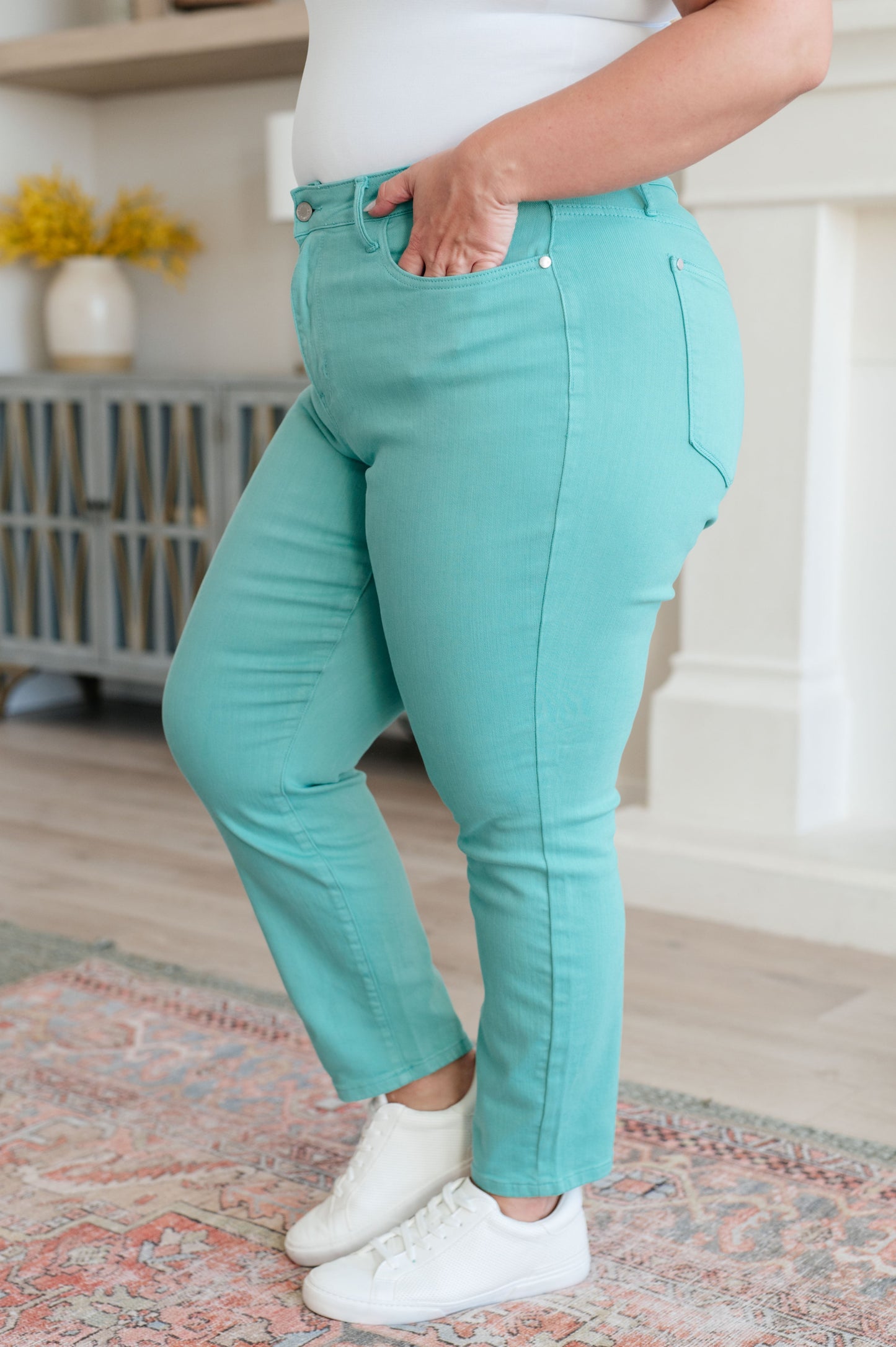 Judy Blue Bridgette High Rise Slim Aquamarine Jeans - Premium Denim -  Follower Of Faith Apparel 0/24, 1/25, 11/30, 13/31, 14W, 15/32, 16W, 18W, 20W, 22W, 24W, 3-19-2024, 3-28-2024, 3-29-2024, 3-6-2024, 3/26, 4-19-2024, 5-1-2024, 5/27, 6-6-2024, 7-1-2024, 7/28, 8-26-2024, 88689, 9/29, Bottoms, Denim, flatrate, JB3-6-2024, JBAvailableNow, JBFlashSept24, Jordan, Judy Blue Shop our Christian T-Shirts & Apparel