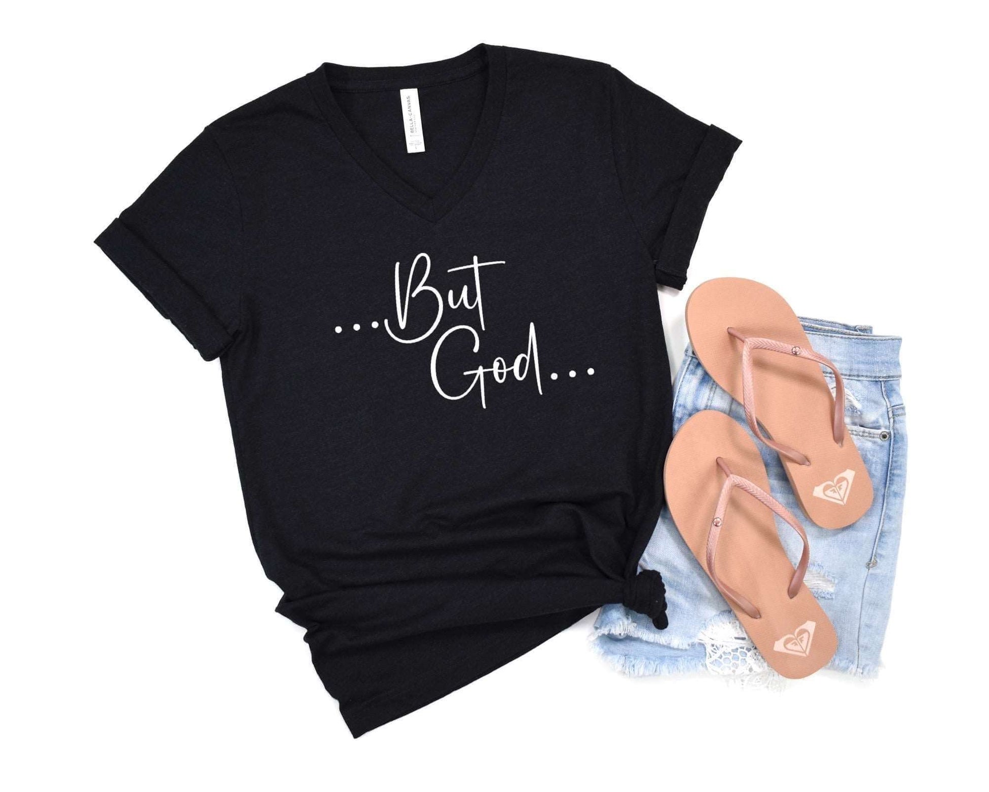 But God Ladies Short Sleeve T-Shirt{{ shop.domain }PrintifyBut God T Shirt, Christian apparel, Christian T shirt for women, Christian t shirts, Christian t shi