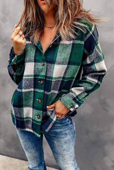 Button Up Plaid Hooded Jacket - Premium Jacket -  Follower Of Faith Apparel Button jacket, Jacket, Plaid jacket, Ship From Overseas, SYNZ Shop our Christian T-Shirts & Apparel