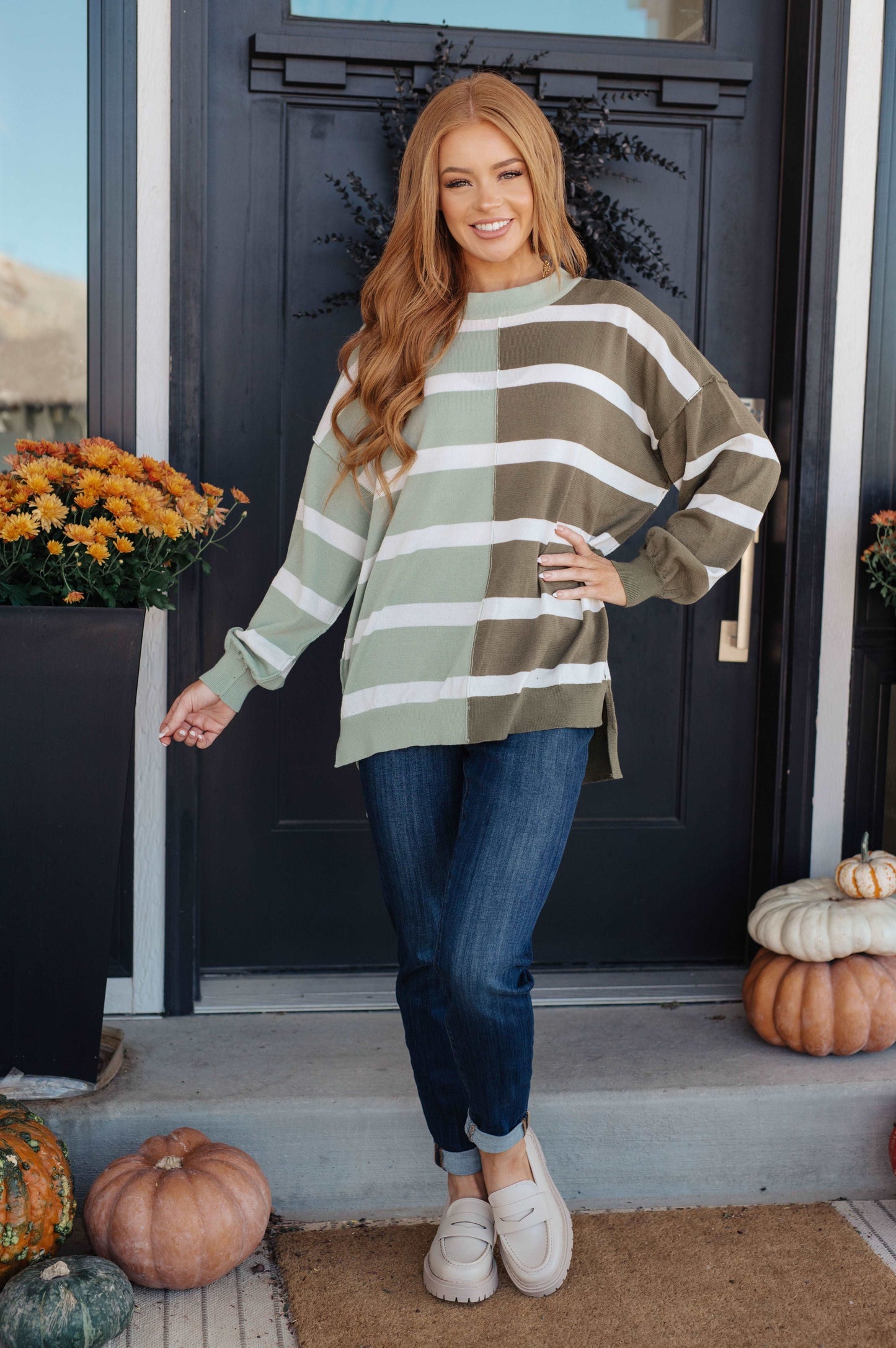 Can't Decide Color Block Striped Sweater - Premium Womens -  Follower Of Faith Apparel 11-7-2023, 1XL, 2XL, 3XL, Andree By Unit, ASF12-7-2023, Indoor, Jordan, Large, Lifestyle, Medium, Sarah, Small, Sweaters, Tops Shop our Christian T-Shirts & Apparel