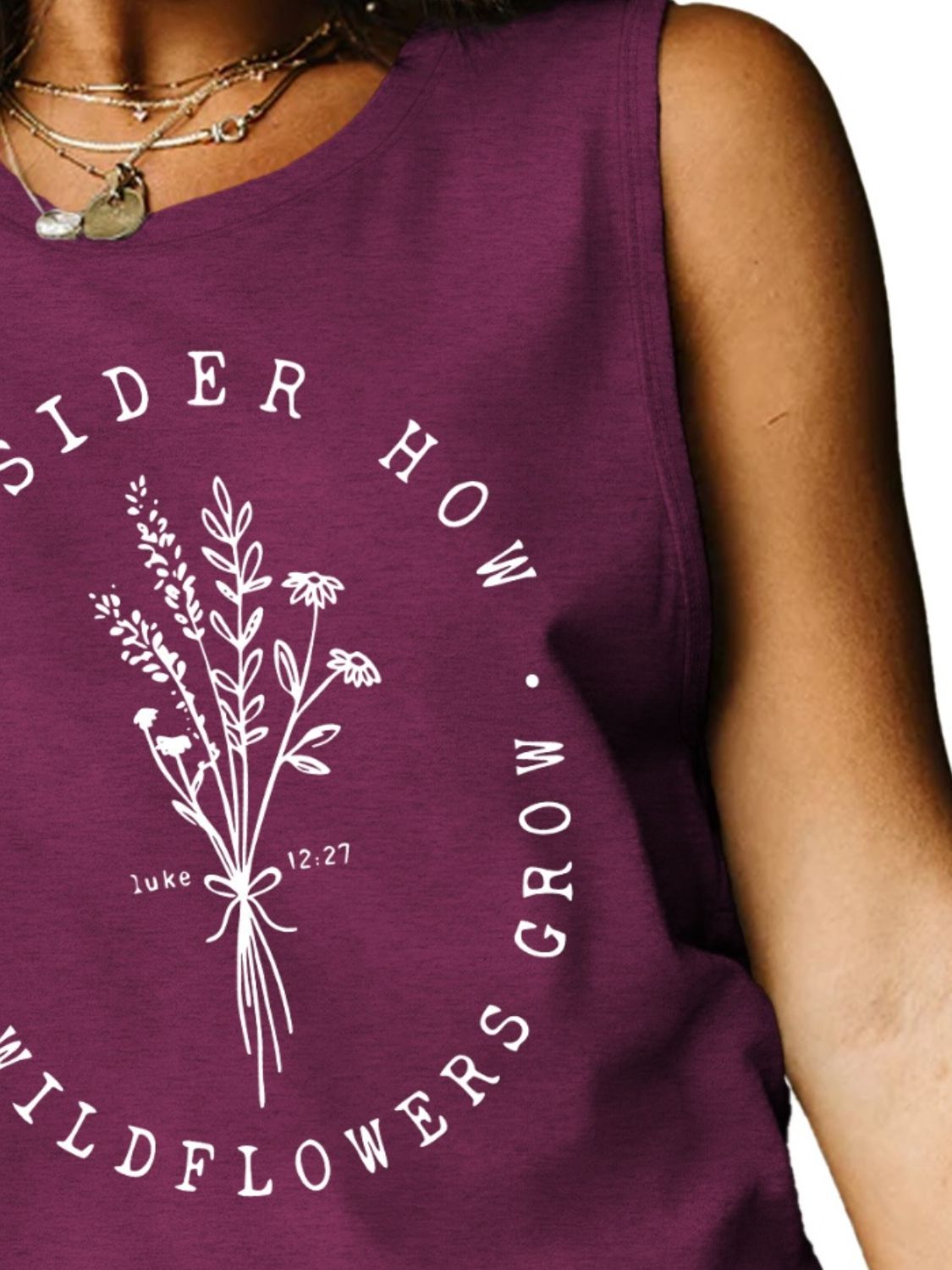 Consider How The Wildflowers Grow Ladies Tank Top - Premium Ladies Tank Top -  Follower Of Faith Apparel Bible verse apparel, Bible verse tank top, ladies tank top, Ladies Tank Tops, Luke 12:27 tank top, Luke 12:27 tee, S.J.F.S, Scripture tank top, Ship From Overseas, Womens christian tank top, Womens tank top Shop our Christian T-Shirts & Apparel