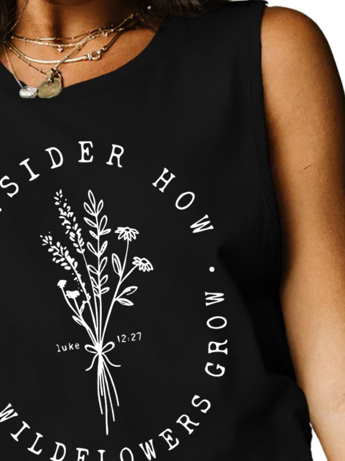 Consider How The Wildflowers Grow Ladies Tank Top - Premium Ladies Tank Top -  Follower Of Faith Apparel Bible verse apparel, Bible verse tank top, ladies tank top, Ladies Tank Tops, Luke 12:27 tank top, Luke 12:27 tee, S.J.F.S, Scripture tank top, Ship From Overseas, Womens christian tank top, Womens tank top Shop our Christian T-Shirts & Apparel